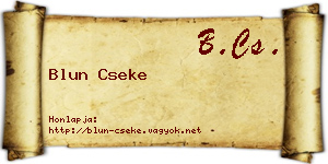 Blun Cseke névjegykártya